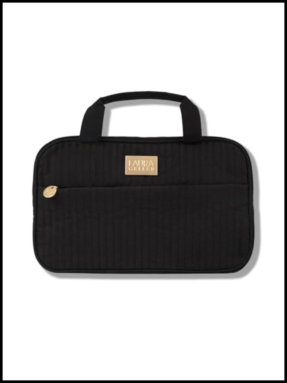 Quilted Folding Travel Makeup Bag with Hanger, Large Capacity Toiletry Organizer